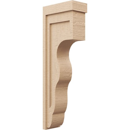 Ekena Millwork 6"W x 12"D x 36"H Thin Highland Rough Cedar Woodgrain TimberThane Corbel, Primed Tan CORUR06X12X36HLDRCPR